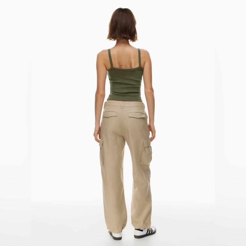 ARITZIA TNA Supply Cargo Pants Womens 6 Tan High Rise Wide Straight Leg Casual - Picture 3 of 16